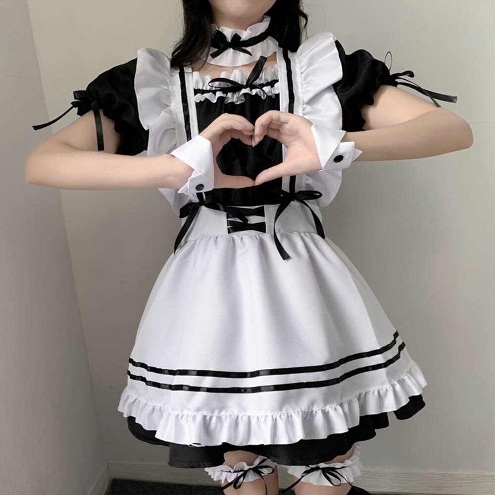 ダーク系新色追加 ロリータ ワンピース 可愛いメイド服 学園祭 文化祭 イベント コスプレ二次元メガ割カラコンサンダル f Yt ハニーズ