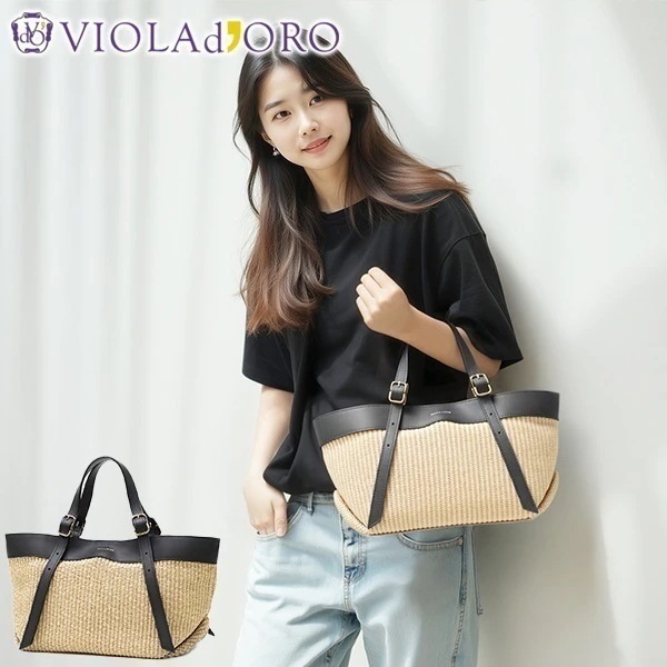 正規品 トートバッグ レディース トート かごバッグ 軽量 ブランド 女性 おしゃれ 本革 レザー かわいい 横型 ナチュラル 上品 SANDRO イタリアンラフィアシート V-8910