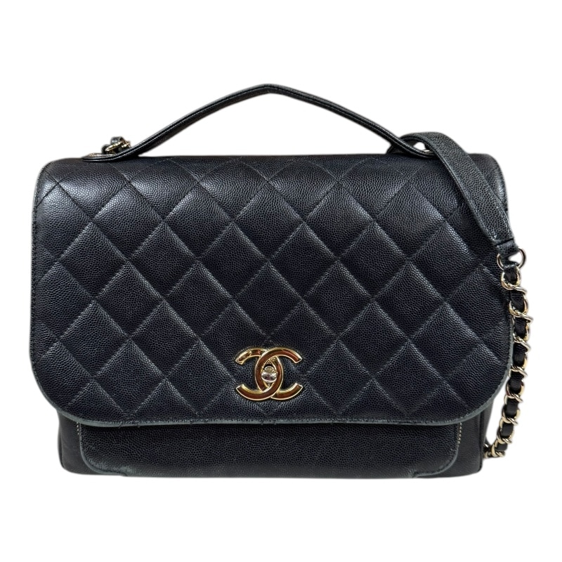 シャネル マトラッセ ショルダーバッグ キャビアスキン ブラック CHANEL 中古
