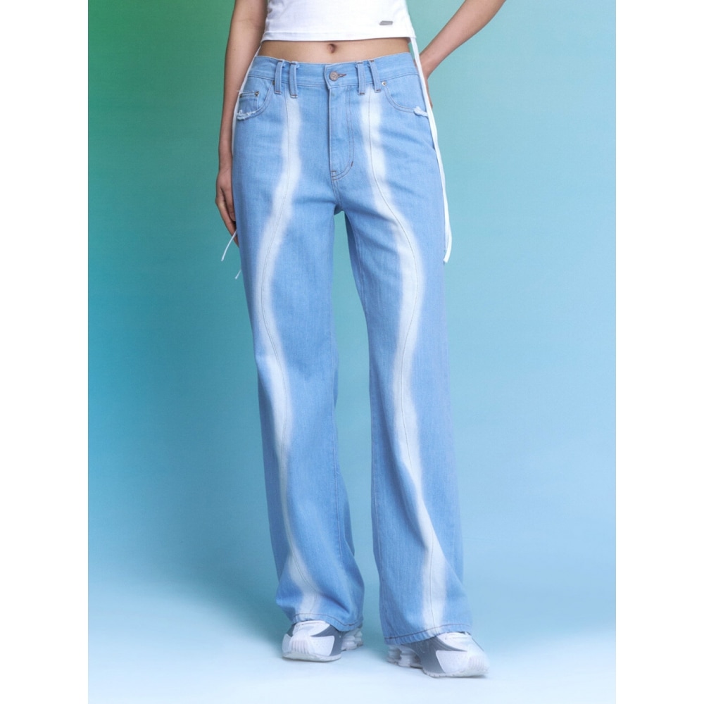 ILLIGO ウェーブウォッシュデニムライトブルー