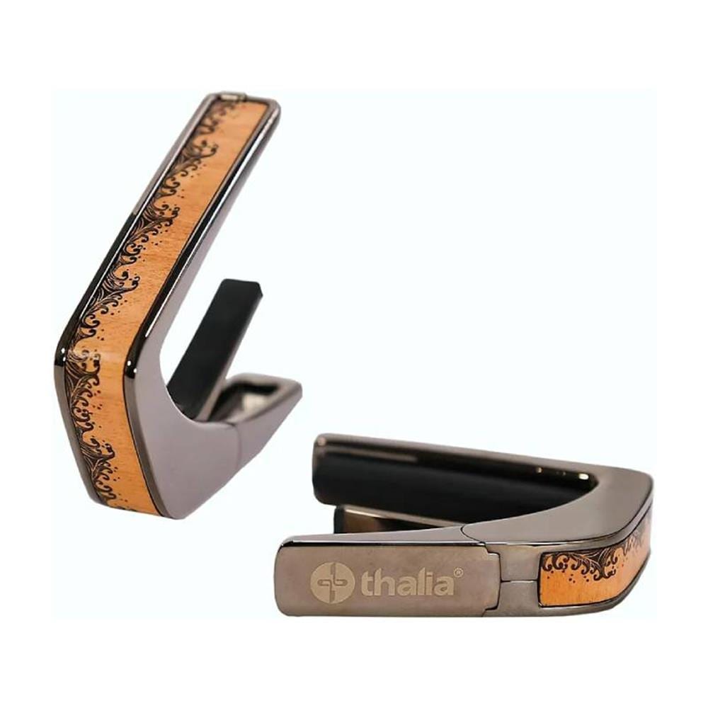 Thalia Capos ギターカポ ブラッククローム仕上げ TH-CB201-14 Flamed Maple Waves アメリカ製【並行輸入】