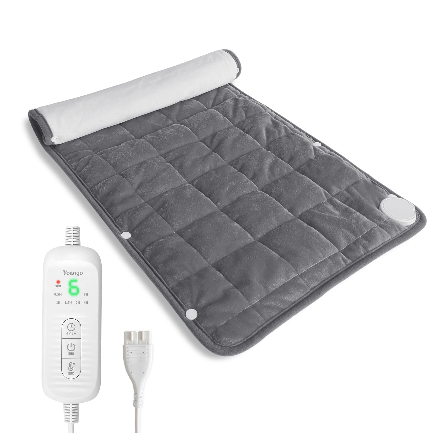 ホットカーペット ホットマット【ボタン配置】76×40cm 電気ホットマット 一人用 6段階タイマー 8段階温度調節 足元ヒーター 洗える ミニ 電気マット フランネル ヒーター 電気座布団 省エネ