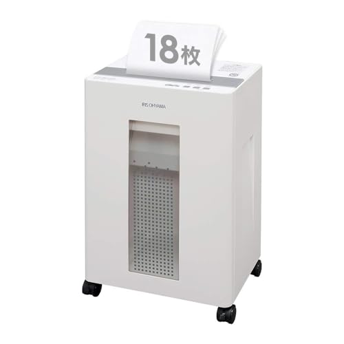 アイリスオーヤマ シュレッダー 業務用 静音 高速細断 細断枚数18枚 クロスカット ホチキス対応