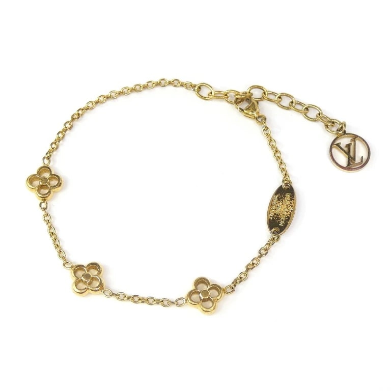 ルイ・ヴィトン LOUISVUITTON フラワーフル・LVサークル ブレスレット M68127 ゴールド【中古】(68821)
