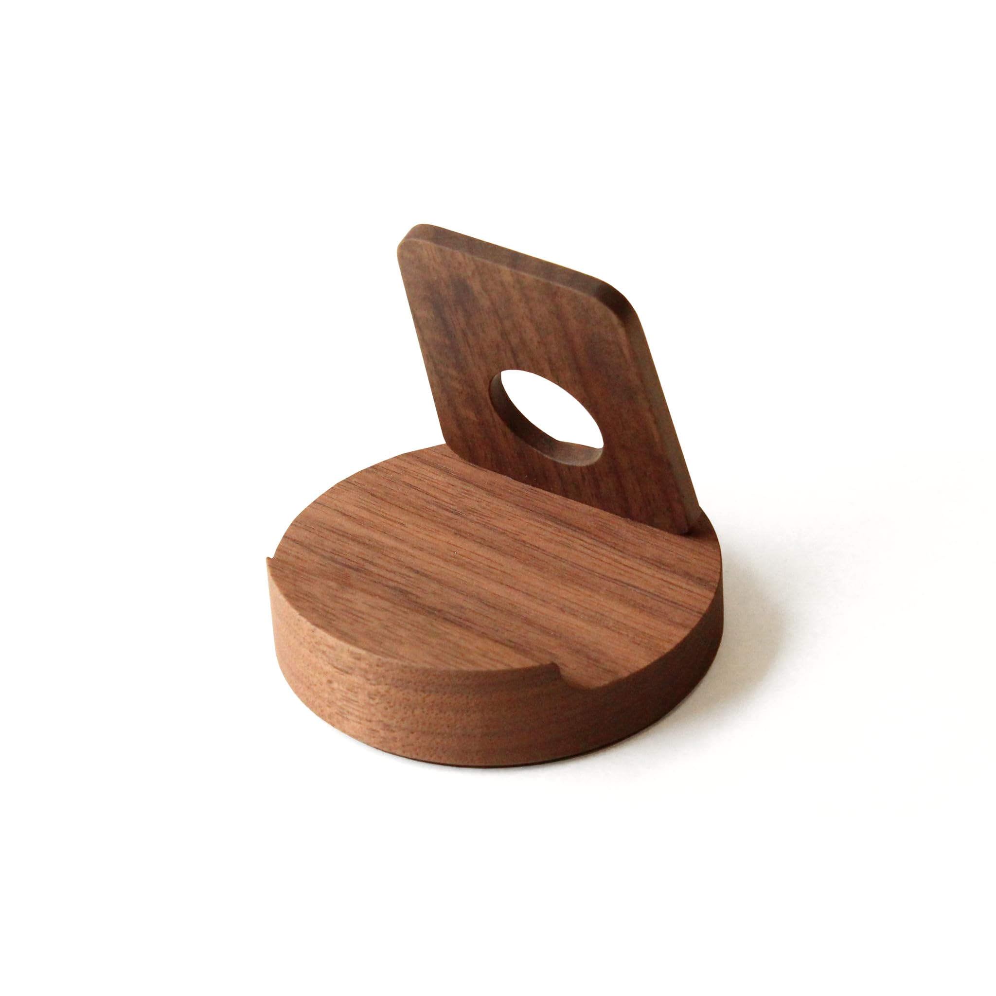 「Smartphone Stand」様々なスマホに対応汎用性高いおしゃれな木製スマートフォンスタンド (ウォールナット)