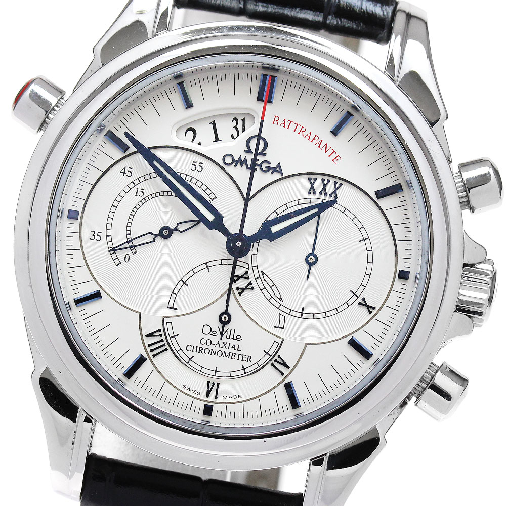 オメガ OMEGA 4847.30.31 デビル コーアクシャル ラトラパンテ クロノグラフ 自動巻き メンズ 良品 保証書付き_849451【中古】