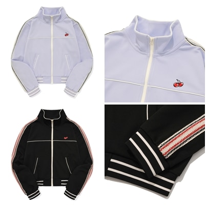 CHERRY LACE POINT CROP TRACK JUMPER