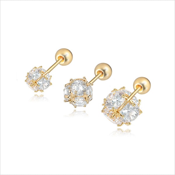 Early 10K 14K Cubic Ball Piercing (ARP016)