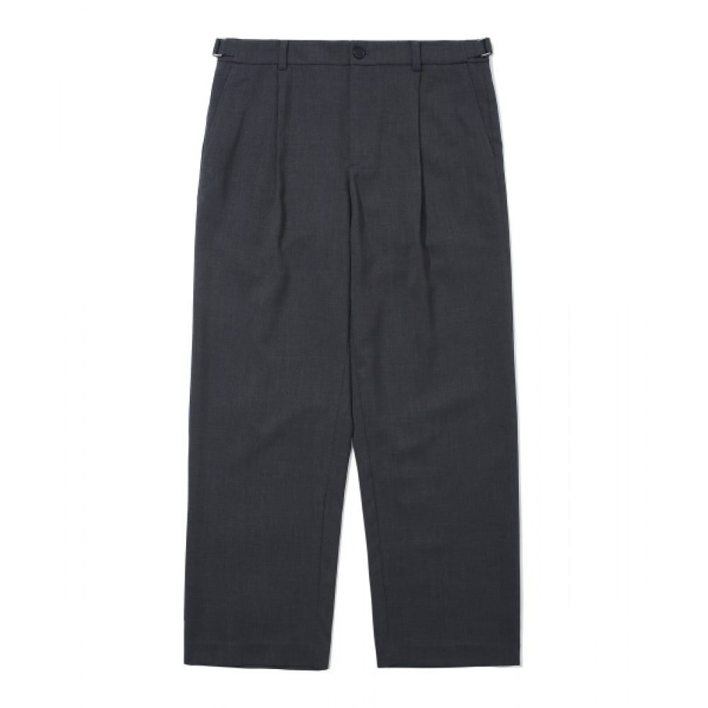 COVERNAT ワンタックセミワイドスラックスチャコール