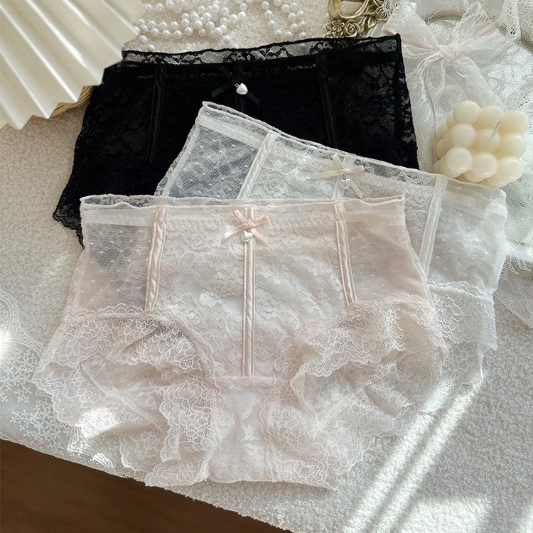 【1点ご購入 で10点プレゼントいたします】春夏全レース通気性抜群美少女ミッドウエストヒップパンツ