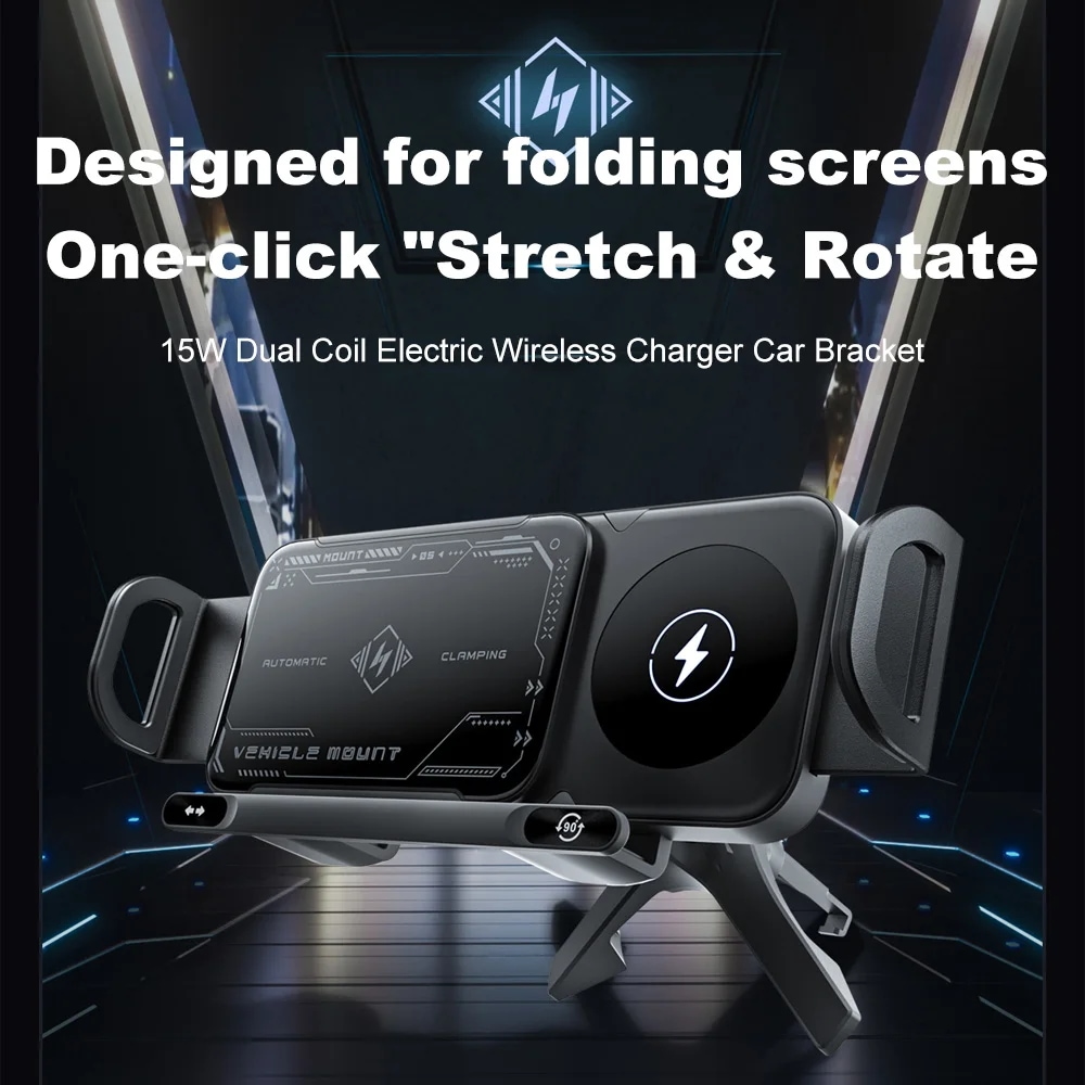 ワイヤレス充電器,携帯電話ホルダー,急速充電,iphone 15,samsung z flip 6用ホルダー - 509