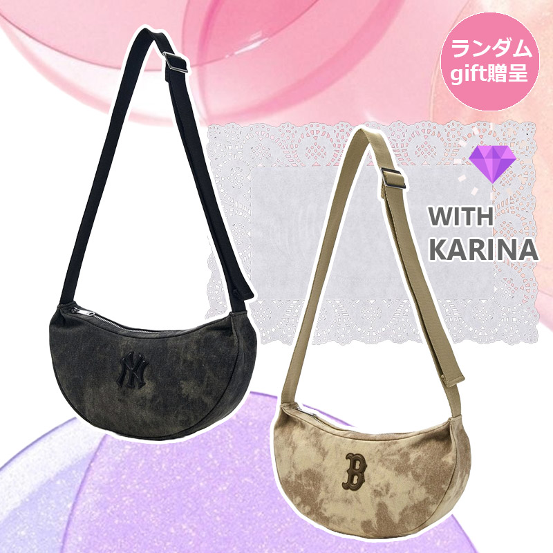 バッグ ショルダーバッグ 3ABQBV45N ビンテージウォッシングショルダーバッグ 2カラー チャコールグレー サンド デニム ロゴ 韓国 ブランド 正規品 12,914円