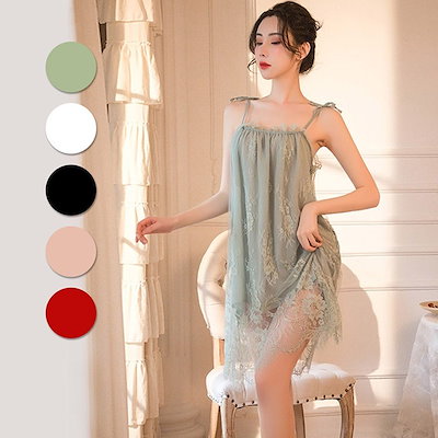 インポートランジェリー ネグリジェ ベビードール キャミソール 高級デザイン 上品 レース 刺繍 シースルー 赤 ワインレッド | [Foreted] ベビードール セクシー 人気 スリップ インナー