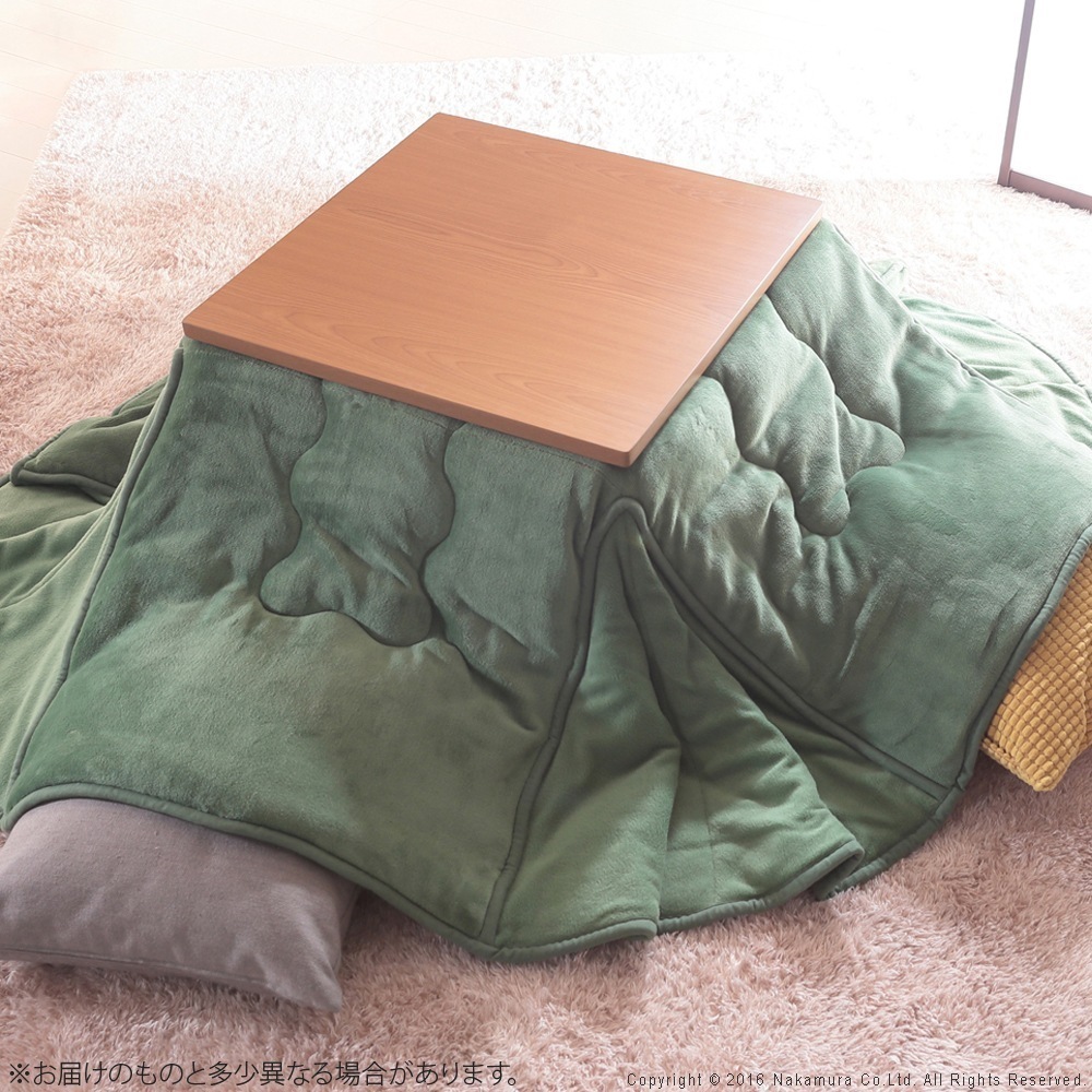 こたつ掛け布団 正方形 洗える おしゃれ あたたか 保温 はっ水 リバーシブル 無地 フランネル生地 省スペース コタツカバー 適応サイズ60x60cmまで