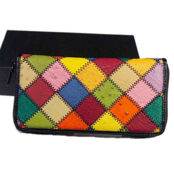 LB-5055 マルチカラー ラウンドファスナー パッチワーク マルチカラー