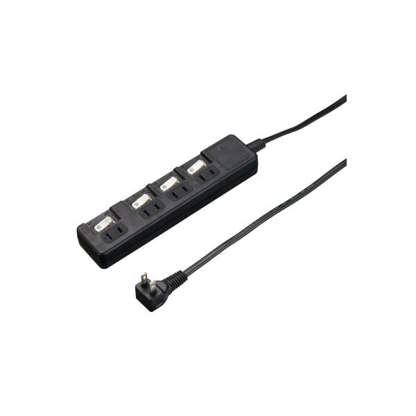 (5個セット) YAZAWA 雷ガード付 4個口 節電タップ 1m ブラック H8KS441BKX5