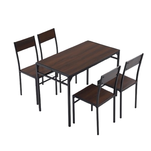 【ブラウン】ダイニングテーブル ダイニングセット　ダイニング5点セット　4人掛け　食卓　椅子　チェア