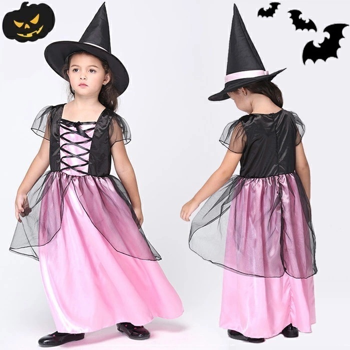 【2枚購入で1oo円OFF】ハロウィン 衣装 子供 魔女 魔女 悪魔 コスプレ キッズ 女子 魔女 コスチューム 子供用 ハロウィーン仮装 衣装 小悪魔 コスプレ衣装 コウモリ ハロウィン