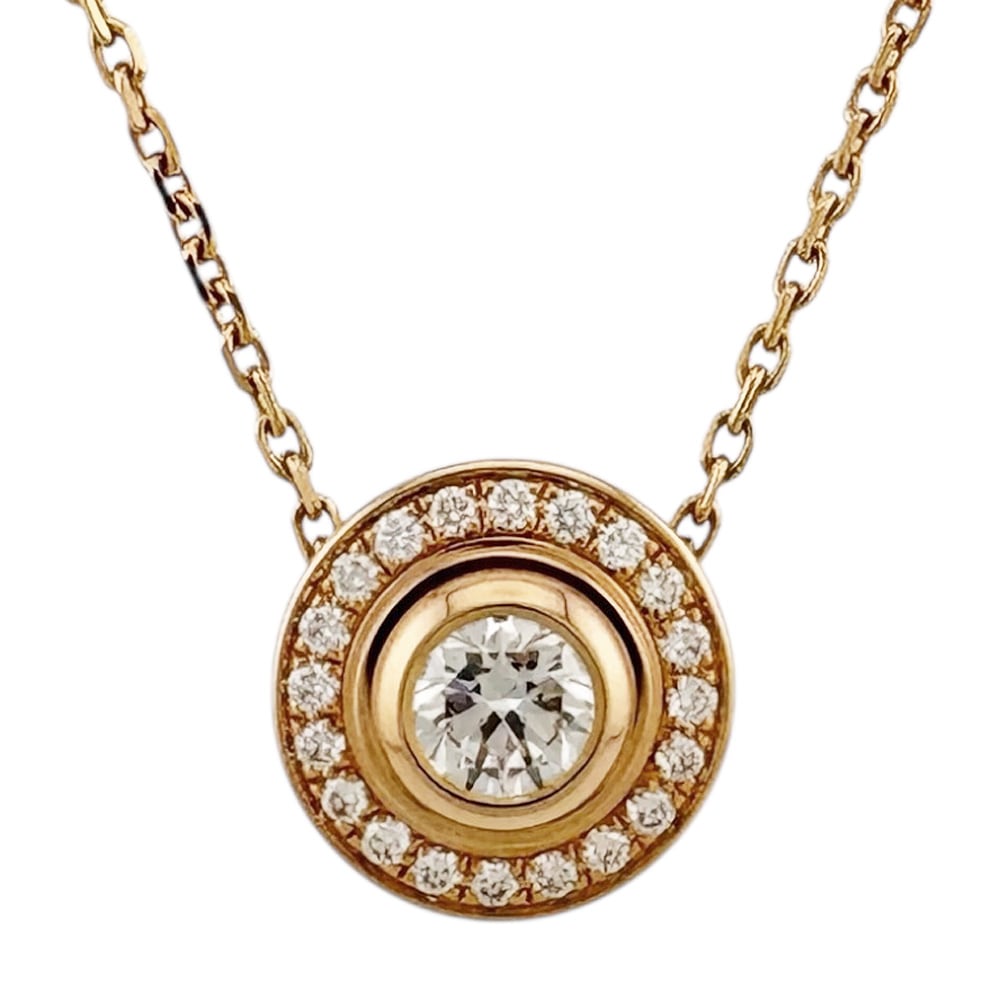 カルティエ ダムール ネックレス 18金 K18ピンクゴールド ダイヤモンド CARTIER 中古 美品