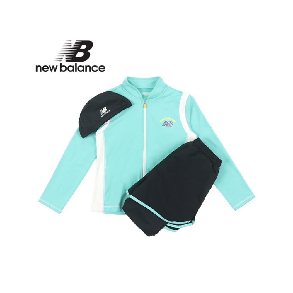 ニューバランス キッズ 女の子 ラッシュガード セットアップ(NK9RE2101G-84) ミント