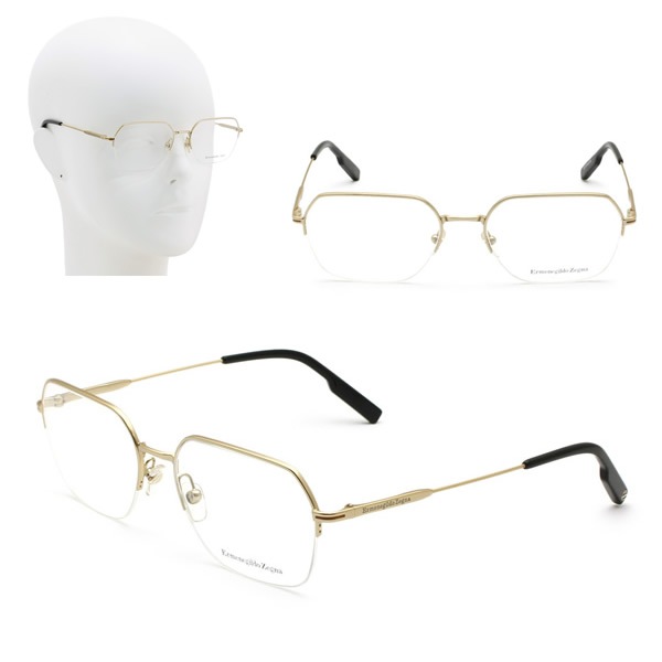 フレームのみ EZ5226/V 032 55 Ermenegildo Zegna メガネ 眼鏡 マットゴールド ブラック