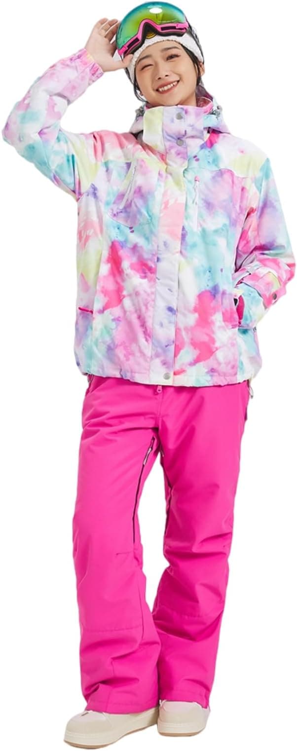 ニューモデル スノーウェア スノーボードウェア レディース ジャケット+パンツ セット ウエストアジャスター 長さ調整 防水 防寒 スキーウェア 女性用 保温性