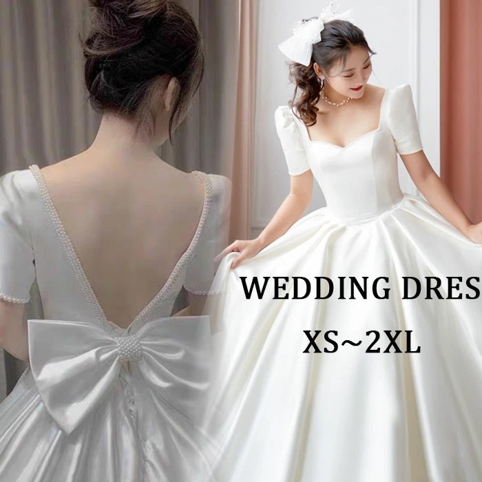 【本日限定】新作 ウエディングドレス レディース リボンあり ワンピース 結婚式 花嫁 二次会 レース ドレス 少女 女性 腰縛り メッシュ フォーマル パーティー 半袖 ロングワンピース 大人 演奏