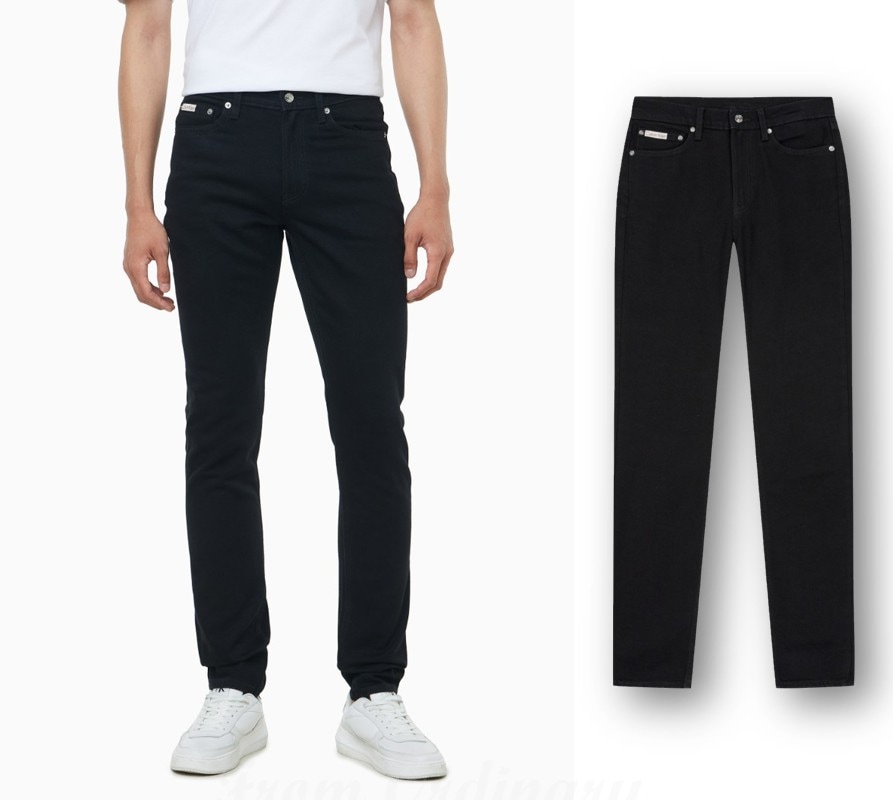 Mens Slim Taper Black Napping Jeans (4RD913G-39V)