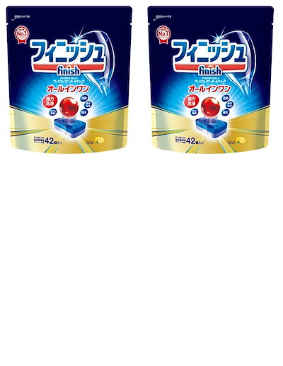 他サイト： 【まとめ買い】フィニッシュ 食洗機 洗剤 オールインワン プレミアム パワーボールキューブ 42個入 ×2袋の商品画像