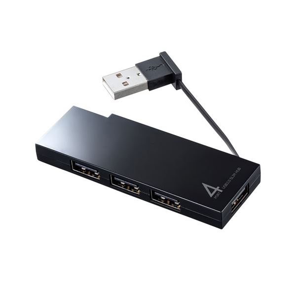 （まとめ）サンワサプライ USB2.0ハブ（4ポート・ブラック） USB-2H416BK(×3セット)