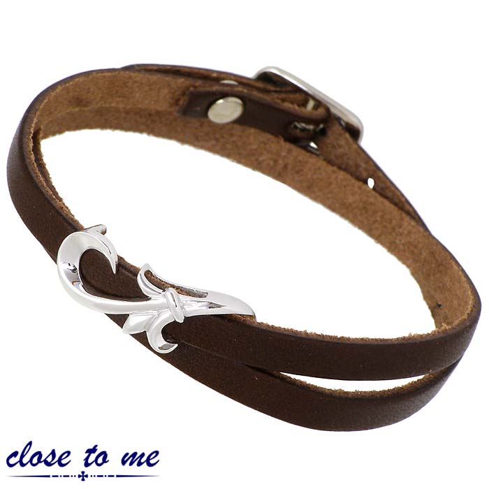 クロストゥーミー close to me 二重 レザー シルバー ブレスレット アラベスク 唐草 SB