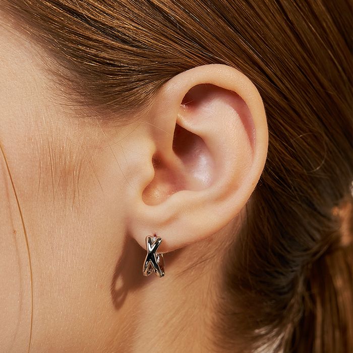 mini x one-touch earring 2色 おしゃれ ピアス 韓国芸能人着用 韓国ファッション