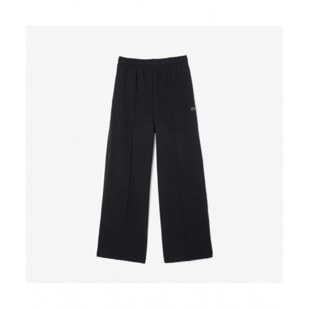 ラコステレディースダブルフェイスワイドスウェットパンツ [ブラック]