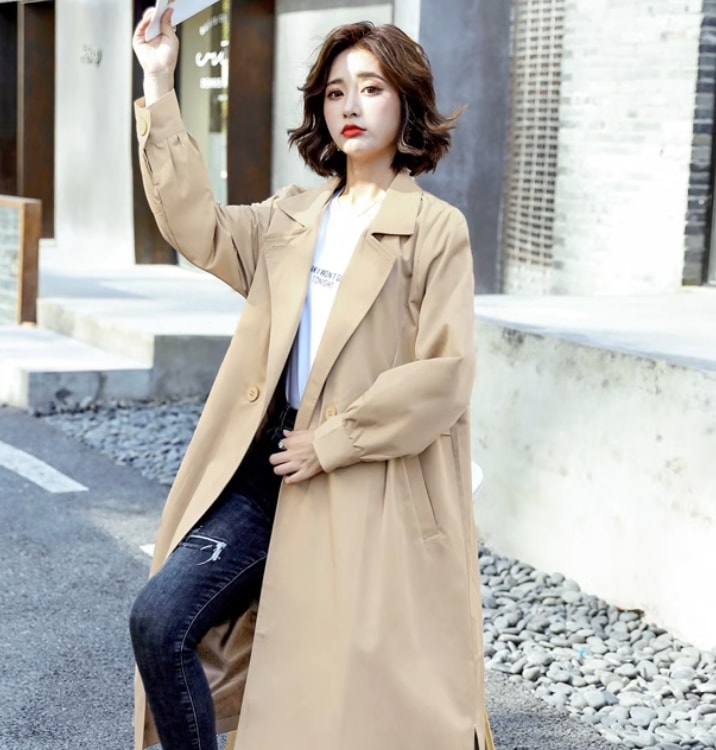 アウター デート モテアイテム トレンチコート ロング丈 コットン 大人可愛い きれいめ 上品 おしゃれ かっこいい 大人可愛い ラブリー キュート ガーリー クール モード系 セクシー エレガント