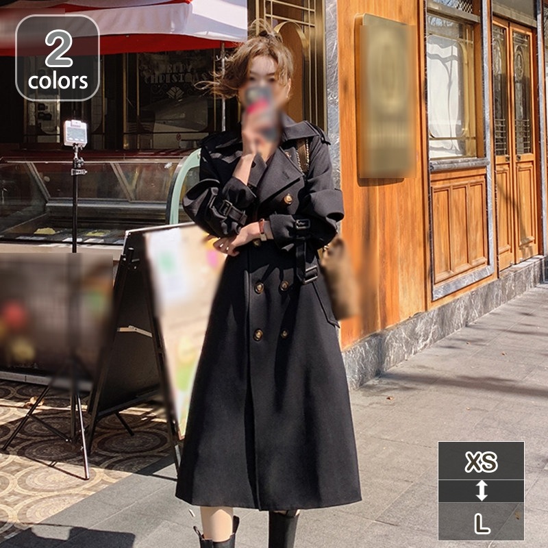 トレンチコート レディース 春 スプリングコート ロング ダブルボタン おしゃれ コート 大きいサイズ 上品 シンプル 大人 アウター Aライン ロング丈コート 秋 コートトレンチ 通勤フォーマル 秋