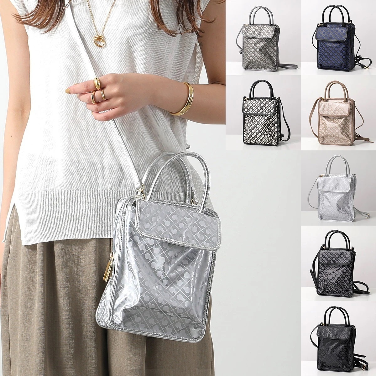 GHERARDINI ゲラルディーニ ショルダーバッグ SOFTY ソフティ GHB0102 レディース ナイロン クロスボディ ハンドバッグ 軽量 総柄 鞄 カラー7色