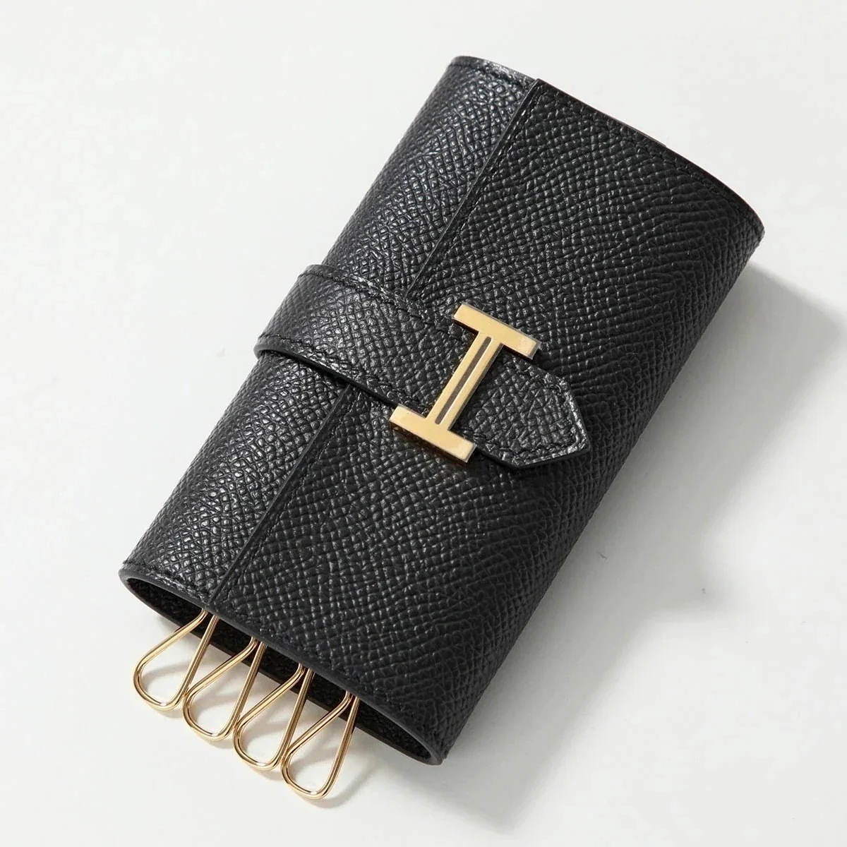 HERMES エルメス キーケース ベアン BEARN H047744CC レディース エプソン レザー 4連 Hロゴメタル W刻印 NOIR/GD金具