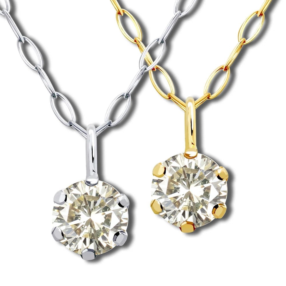 ネックレス レディース 10金 ダイヤモンド 0.1ct 一粒 K10 シャンパンカラー 誕生日 プレゼント ゴールド ギフト ジュエリー