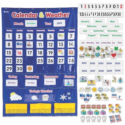 ラーニング リソーシーズ Calendar ＆ Weather Pocket Chart ポケットチャート カレンダー＆天気 LER 2418