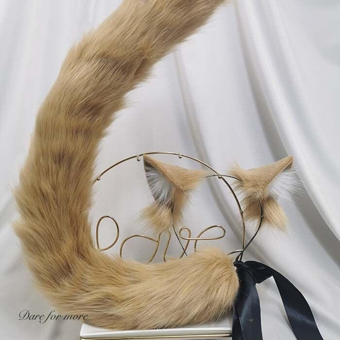 【急速出荷】ロリータ コスプレ 猫 お耳 しっぽ ハンドメイド リアル ヘッドドレス 触り心地 モフモフ ヘアバンド カチューシャ メイド服 コーデ 衣装 ハロウィン コスチューム パフォーマンス 舞