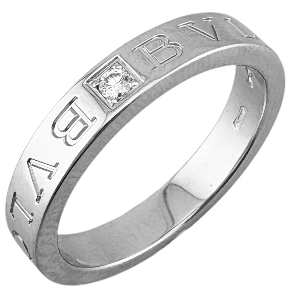 ブルガリ ブルガリブルガリ リング 指輪 19号 18金 K18ホワイトゴールド ダイヤモンド BVLGARI 中古 美品