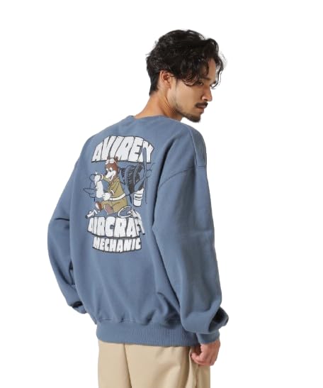[アヴィレックス] WEB&DEPOT限定 FLIGHT MECHANIC CREW NECK SWEAT フライト メカニック クルーネック スウェット メンズ L 115 ブルーグレー 783-4