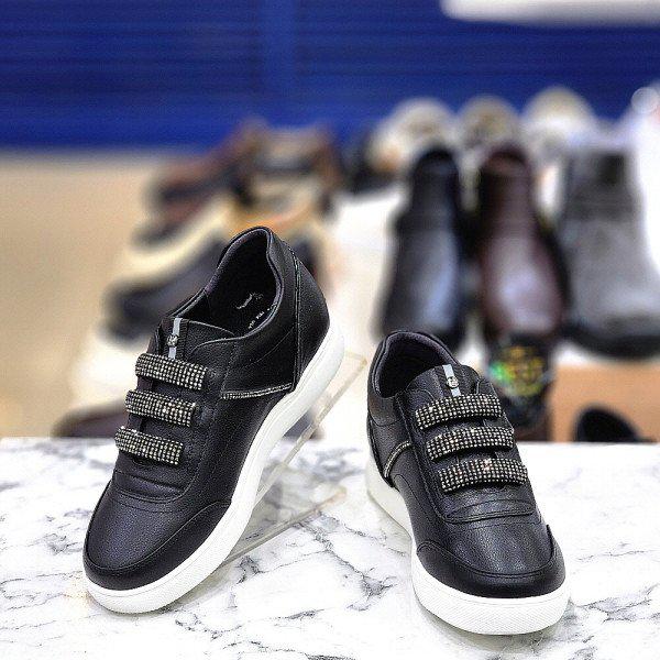 女性5CMキュービック装飾 背が高く見えるインソール入りスニーカー 運動靴 3FQ462BK