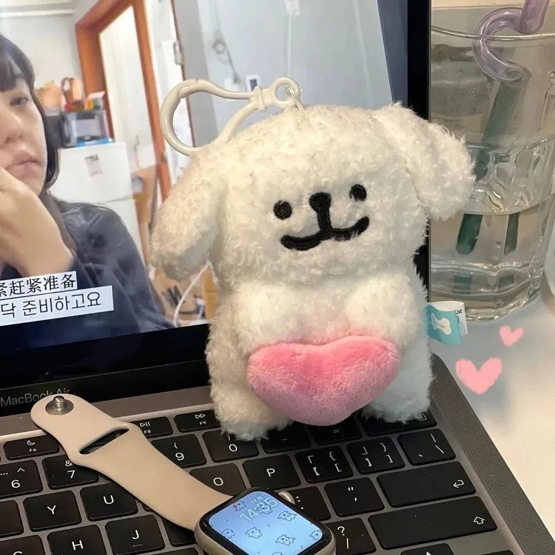 大人気！ 超人気ライン子犬ペンダントぬいぐるみ犬人形バッグペンダントキーホルダーマルチーズ犬縫いぐるみ人形誕生日ギフト学生通学キーホルダー キーホルダー