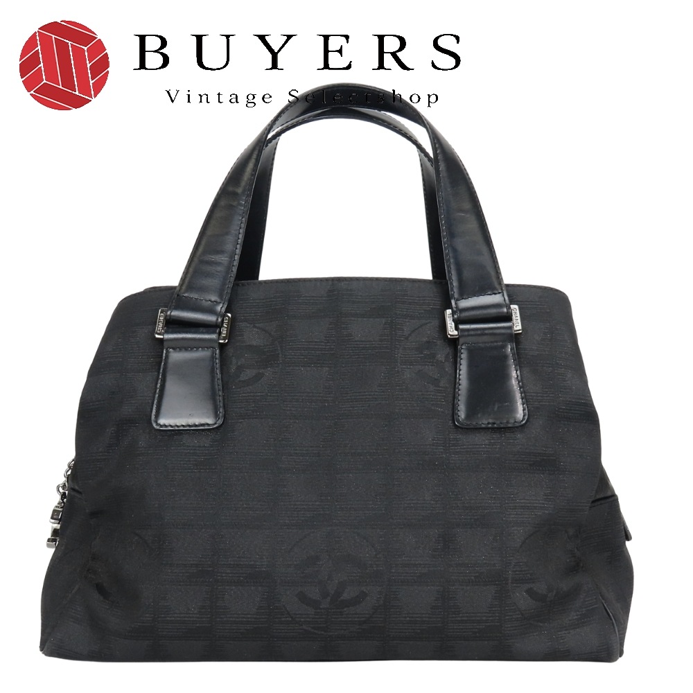 中古 ハンドバッグ ニュートラベルライン ココマーク ジャガードナイロン レザー ブラック 11番台 普段使い レディース 女性