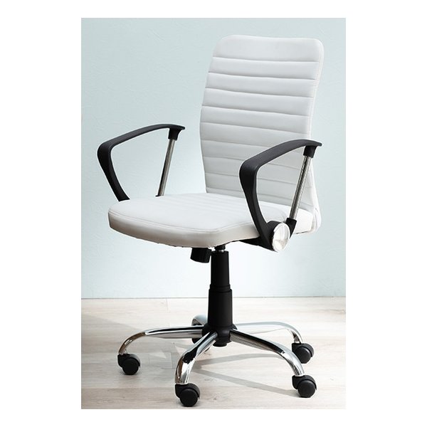 オフィスチェア 約 幅58×奥行56×高さ93103×座面高4555cm ホワイト LHC-4470WH