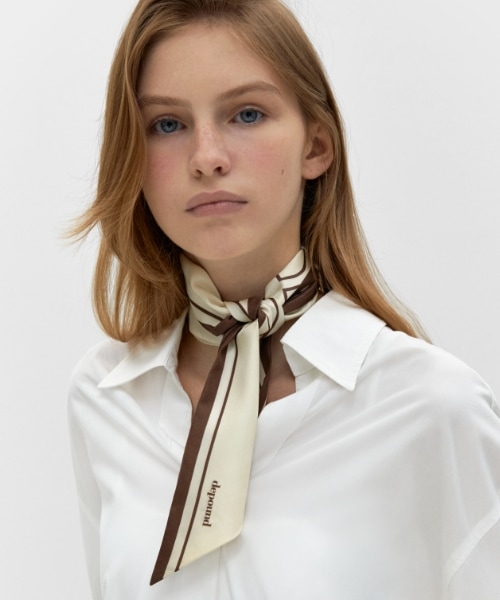 デパウンド D/P シルクスカーフ-ブラウン
