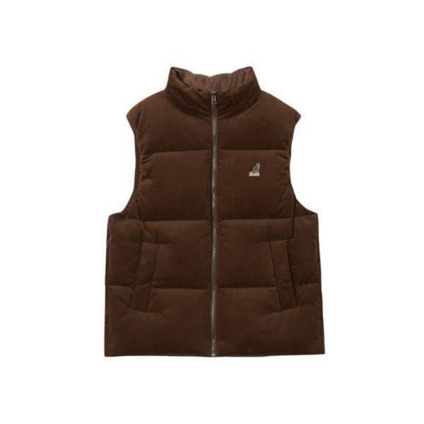 M ベスト CQK KRFC-BS61430BR コーデュロイ ダウン パファー ベスト 6143 ブラウン