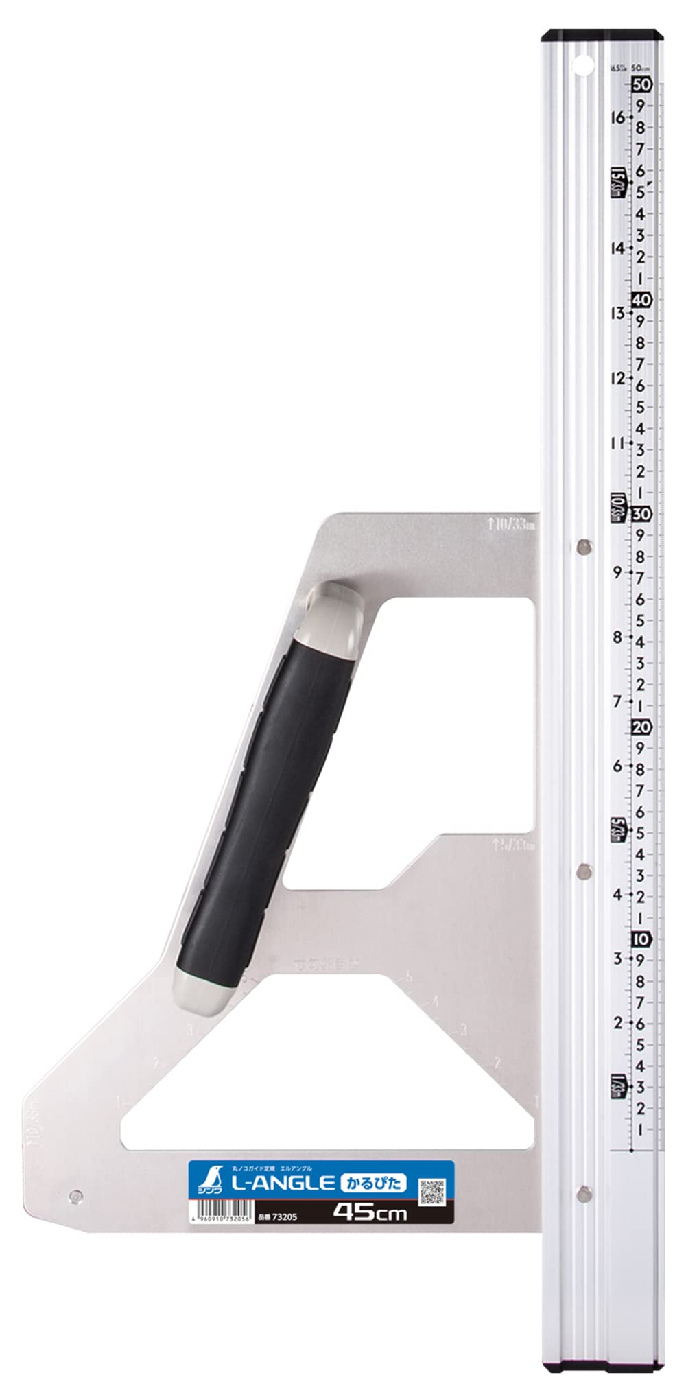 シンワ測定(Shinwa Sokutei) 丸ノコガイド定規 エルアングル かるぴた 45 併用目盛 73205