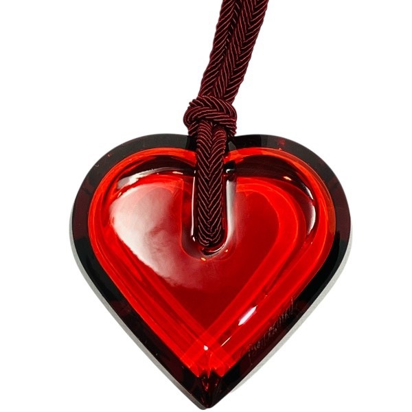 バカラ クリスタル ハート ネックレス レッド ブランド小物 ネックレス レディース【中古】